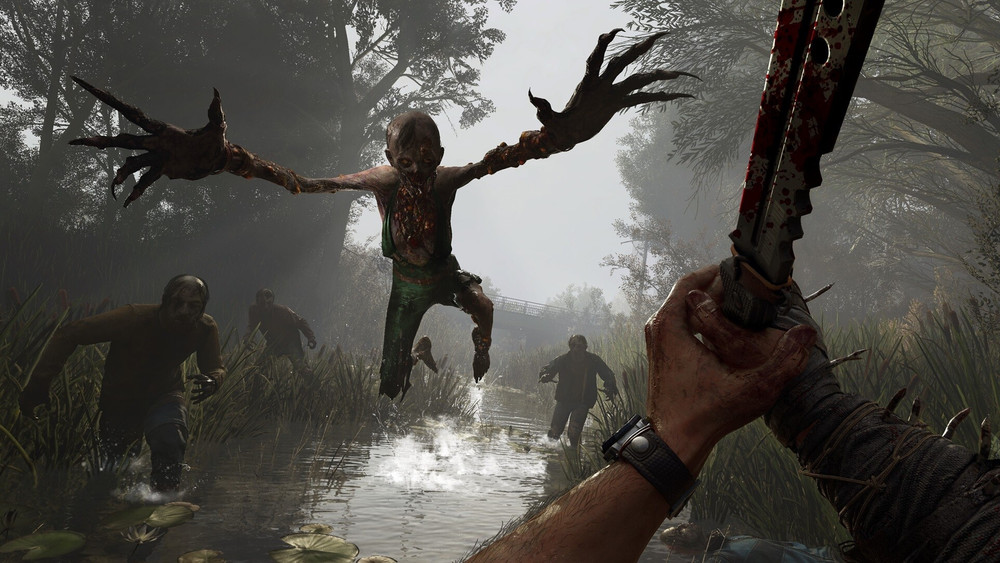 Dying Light The Beast atak skaczącego zombie w lesie