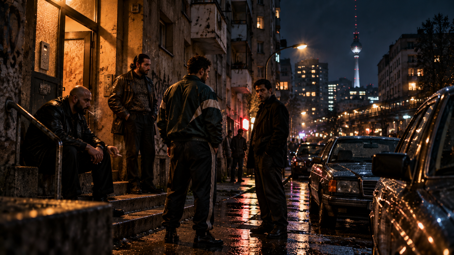 4 Blocks Zero – bohaterowie serialu na ulicy Berlina nocą