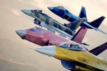 Samoloty bojowe w formacji w trybie multiplayer ACE COMBAT 8