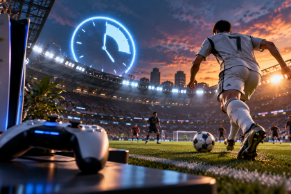 EA FC 27 – piłkarz na stadionie z licznikiem czasu wersji próbnej