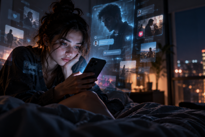 Limerence – Claire korzysta z telefonu z aplikacją AI LiAIson
