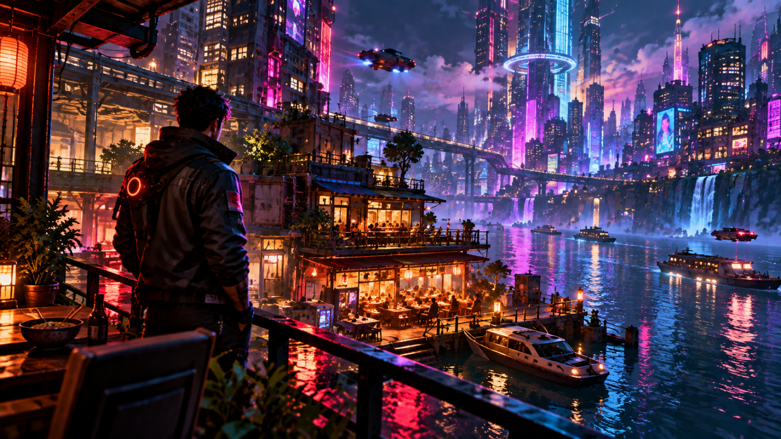 Nivalis Nights – cyberpunkowe miasto z restauracją i neonowym portem