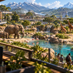 Planet Zoo 2 – zwierzęta w nowoczesnym zoo z wybiegami, wodospadem i górskim krajobrazem