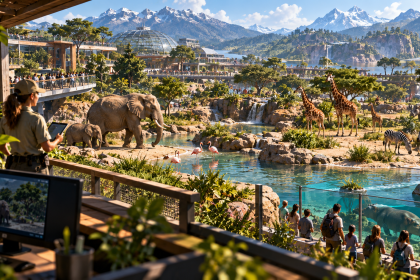 Planet Zoo 2 – zwierzęta w nowoczesnym zoo z wybiegami, wodospadem i górskim krajobrazem