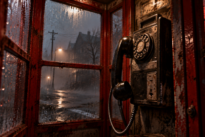 Budka telefoniczna w mrocznym mieście z gry Silent Hill: Townfall