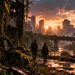 The Last of Us – ocalali na tle zniszczonego miasta