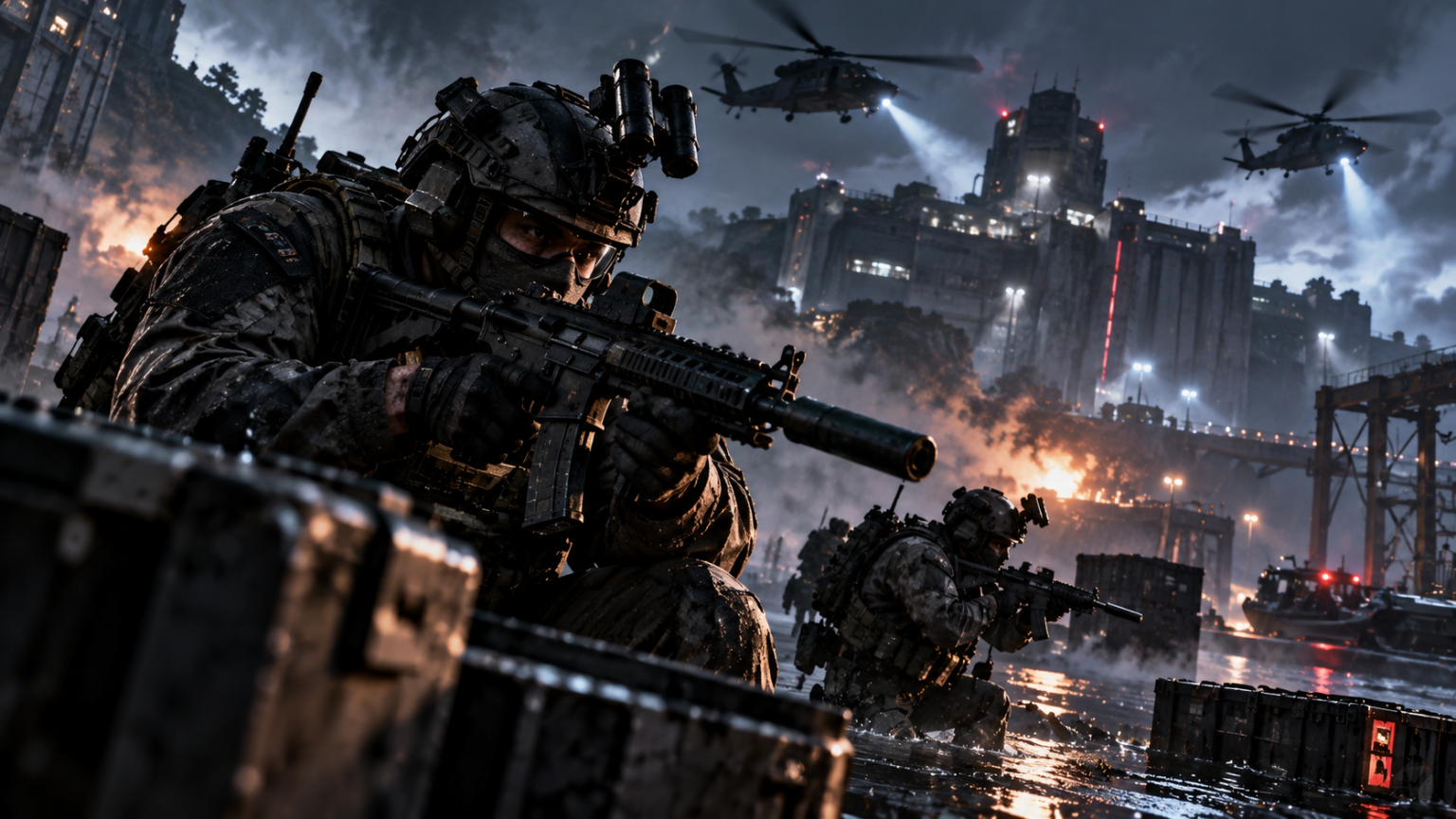 Żołnierze podczas nocnej operacji w Call of Duty Modern Warfare 4