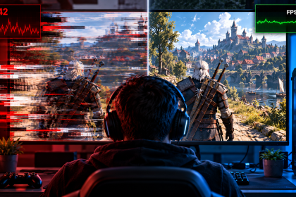 Gra na PC z wysokim FPS, ale widocznymi przycięciami obrazu i nierównym czasem renderowania klatek