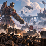 Gigant dowodzi żołnierzami podczas bitwy w March of Giants