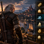Geralt przygotowuje wyposażenie i korzysta z ustawień gry w Wiedźminie 3 Remastered